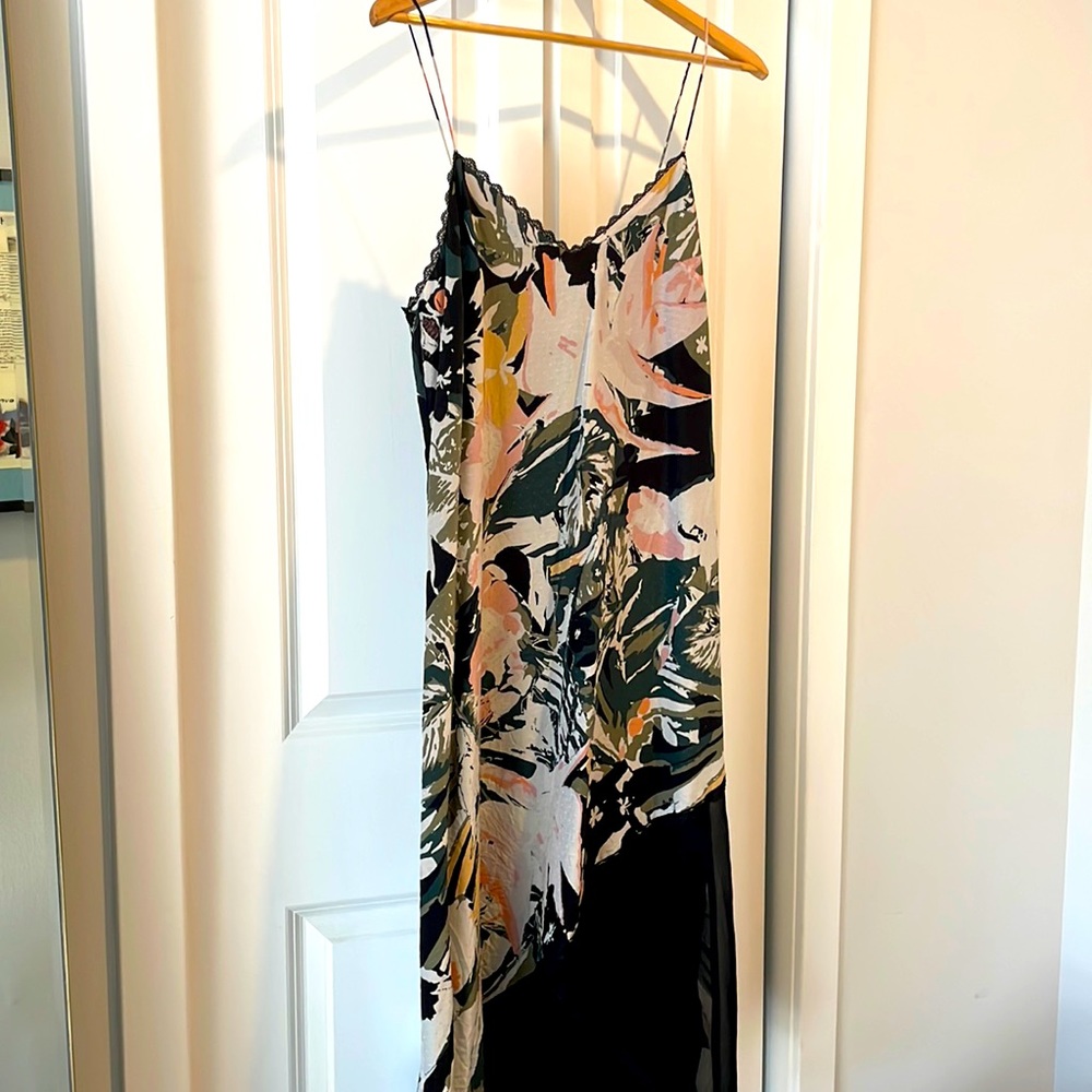 100% silk. Floral Club Monaco Dress.